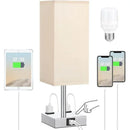 Axyaa LED Desk Lamp with Touch Control, USB-C+A Port, Dual AC Outlets, Rechargeable Battery