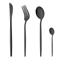 Axyaa Black Stainless Steel Cutlery Set for Dinner Kitchen, 24Pcs Flatware Set