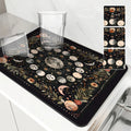 Axyaa Moonlit Flowers Draining Mat: Absorbent, Antiskid, Quick Dry and Super Draining