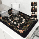 Axyaa Moonlit Flowers Draining Mat: Absorbent, Antiskid, Quick Dry and Super Draining
