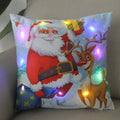 Axyaa LED Christmas Pillowcase 18x18 Inch Santa Snowman Cartoon Glowing Decor
