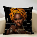 Axyaa African Retro Fashion Girl Sofa Cushion Cover 45x45cm Home Decor Pillow Cover