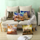 Axyaa French Landscape Pillowcase: Custom European-style Cushion Cover for Home Decor