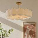 Axyaa Cream White Glass Pendant Light - Modern Nordic Chandelier