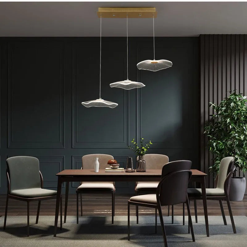 Axyaa Nordic Lotus Leaf LED Pendant Chandelier for Modern Living Spaces