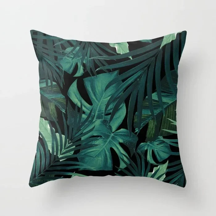 Axyaa Tropical Leaf Cactus Monstera Cushion Cover 45*45cm - Decorative Pillowcase