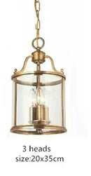 Axyaa Black Copper Cylinder Glass Birdcage Chandelier Pendant Light
