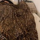 Axyaa Leopard Print Rabbit Plush Sofa Blanket: Stylish, Warm & Comfortable Home Decor