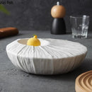 Axyaa Relief Texture Ceramic Plate Creative Insulation Sushi Dessert Serving Plate