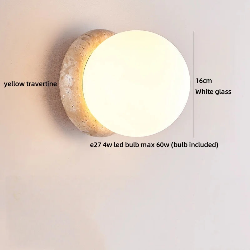 Axyaa Yellow Travertine LED Wall Lamp Nordic Modern Stair Home Lighting
