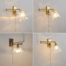 Axyaa Glass LED Wall Sconce Arm Rotate Bedroom Living Room Lights