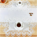 Axyaa White Lace Placemats Set of 2, Embroidered Rectangle Cup Mat, Decorative Table Mats