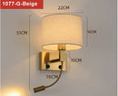 Axyaa LED Rotating Angle Wall Light with Fabric Lampshade for Bedroom and Living Room