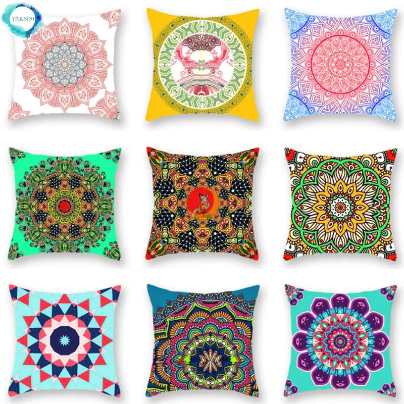 Axyaa Bohemian Mandala Print Pillow Cover 45x45cm