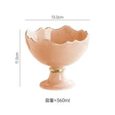 Axyaa High-Footed Golden Trim Dessert Bowl for Ice Cream and Macarons