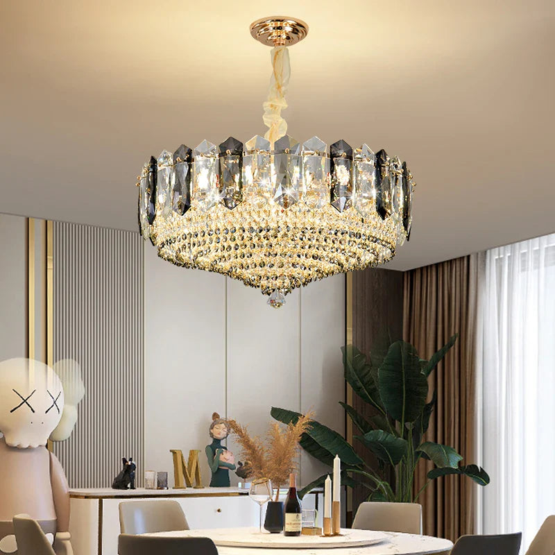 Axyaa Crystal Chandelier for Duplex Villa Hall - Elegant Living Room Lighting