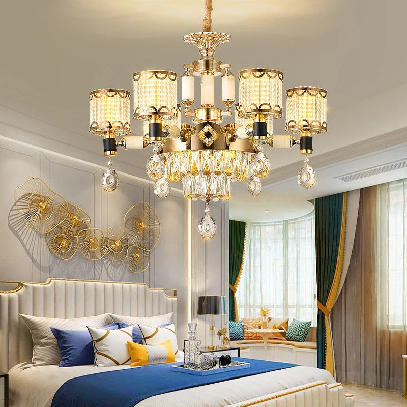 Luxury Crystal Chandelier by Axyaa - Elegant Home Decor Lighting for Living, Dining & Bedroom