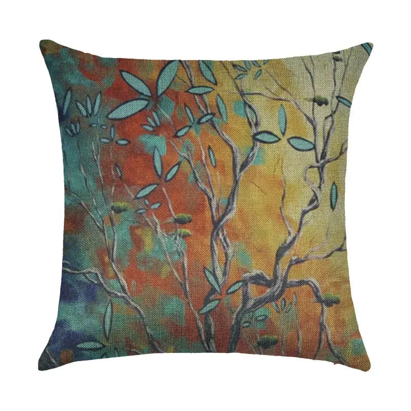 Axyaa Cartoon Pattern Linen Pillowcase - Home Sofa Decorative Cushion Cover