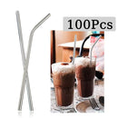 Axyaa Stainless Steel Drinking Straws - Pack of 100