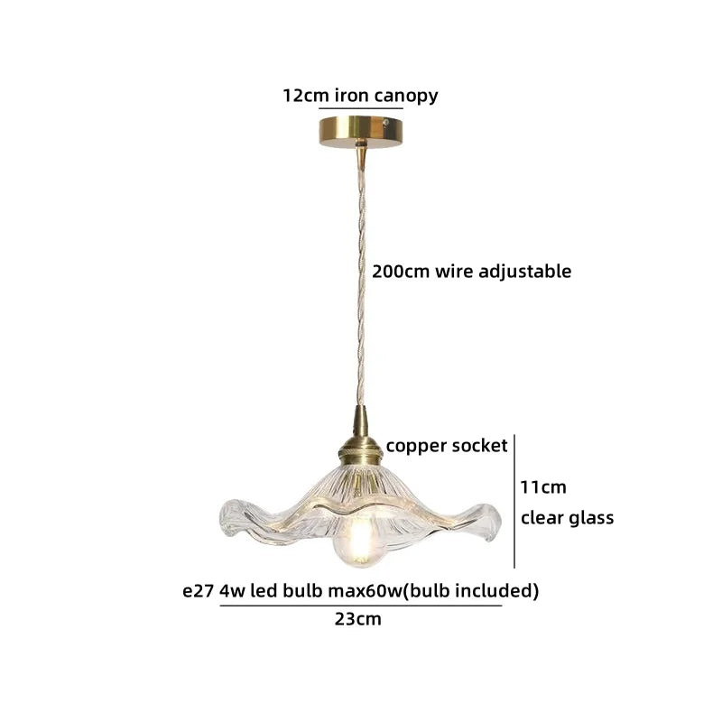 Axyaa Clear Glass Crystal LED Pendant Light for Luxury Home Decor