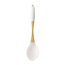 Axyaa White Gold Silicone Kitchen Utensils Set - Heat-resistant, Pasta Colander Shovel & Turner