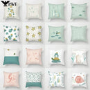 Axyaa Sea Turtle & Bird Pillowcase - Single Print Sofa Case for Children's Bedroom