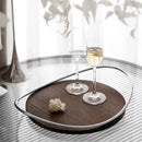 Axya Oval Stainless Steel Tray with Handle, Aromatherapy Mirror Cosmetic Storage