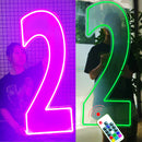 Axyaa Color-changing Numbers Letters Neon Sign Stand Decor party