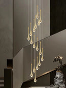 Axyaa Crystal Chandelier for Modern Duplex Living Room Attic Lighting