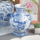 Axyaa Blue White Floral Bird Vase Ceramic Decor Hydroponic Crafts Bouquet Arrangement