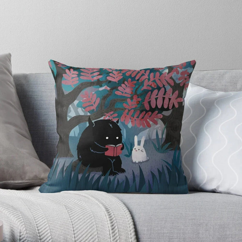 Cute Cat Decorative Pillow Case Cover for Modern Living Room Sofa by Axyaa