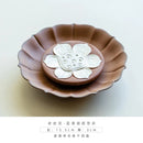 Axyaa Lotus Tea Tray with Gilded Silver Details & Handmade Rock Mud Pot