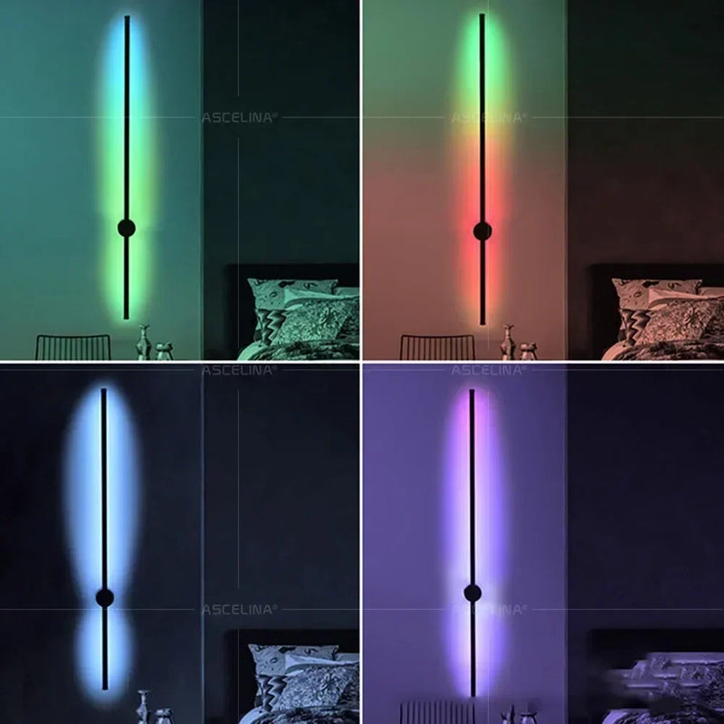 Axyaa Rotatable RGB LED Wall Lamp 60/80/100cm for Bedroom Living Room Decor