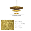 Axyaa Luxury Gold Disc Chandelier for Living Room & Dining Room