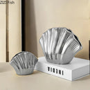 Axyaa Shell Ceramic Vase: Table Decor, Artificial Flowers, Room Aesthetic