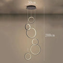 Axyaa Modern Round Ring Chandelier LED Loft Living Room Lighting Suspension Lamp