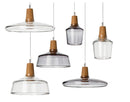 Axyaa Glass & Wooden Pendant Light: American Retro Nordic Dining Decor Lamp