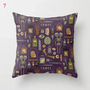 Axyaa Black Cat Party Halloween Anime Cushion Cover Ghost Skull Pumpkin Decor