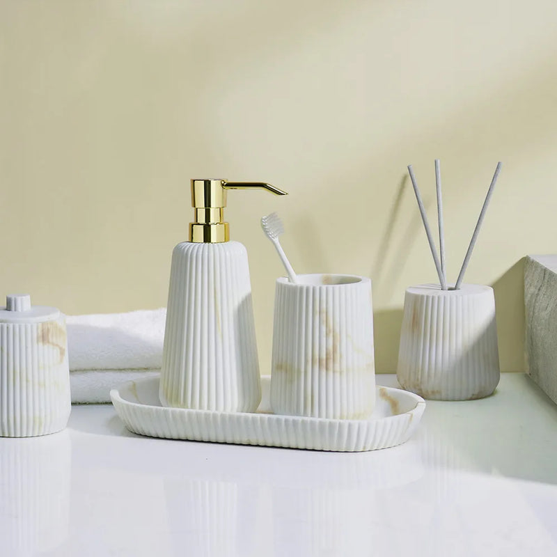 Marble Grain Bathroom Accessory Set by Axya