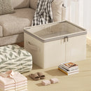 Axyaa Large Foldable Clothing Storage Box with Zipper Lid