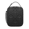 Axyaa Gothic Skull Damask Insulated Lunch Bag: Portable Thermal Cooler Tote