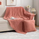 Axyaa Knitted Four-Season Sofa Blanket - Solid Color Office Living Room Nap Blanket