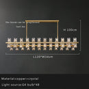 Axyaa Luxury Gold Chandeliers for Living Room in America with Glass Crystals and LED Lighting