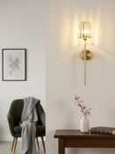 Axyaa Nordic Glass Wall Sconce Modern Lamp Black/Brass Bedside Entryway