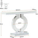 Axyaa Mirrored Console Table, Modern Entryway Table with Thickened Mirror Finish