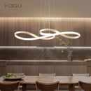 Axyaa LED Circle Ring Chandelier - Minimalist Aluminum Light, Dimmable for Living Room