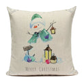 Axyaa Christmas Decor Pillow Covers 18x18 Linen for Sofa Living Room Home Decor