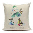 Axyaa Christmas Decor Pillow Covers 18x18 Linen for Sofa Living Room Home Decor