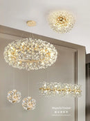 Axyaa Crystal Dandelion Chandelier: Luxury Living Room Bedroom Decor & Restaurant Light