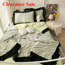 Axyaa Seersucker Chiffon Lace Washed Cotton Summer Cool Quilt Set